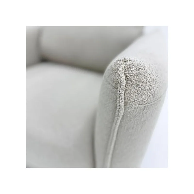 F-SN106-BE Logan single seater sofa in beige fabric with black legs