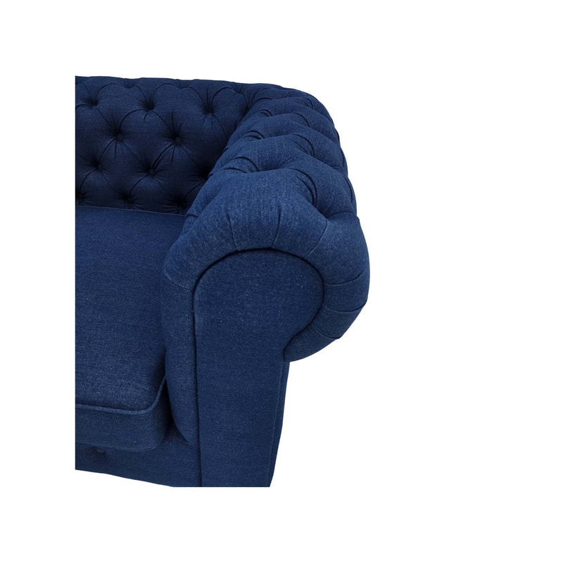 F-SN124-DN Botello single seater sofa in denim with black feet