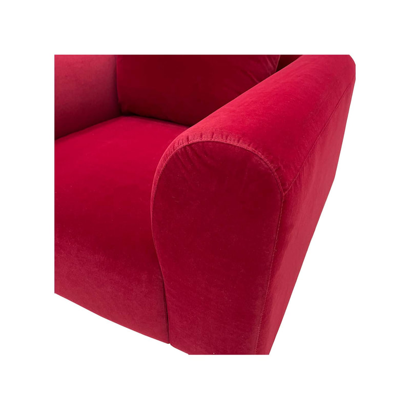 F-SN126-DR Empire single seater sofa in dark red velvet with gold frame