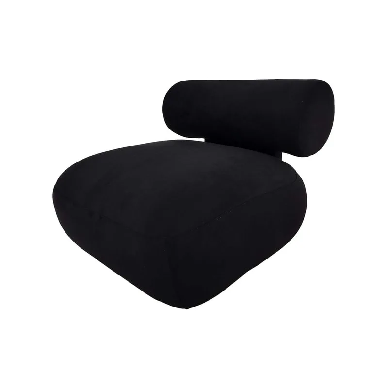 F-SN129-BL Apollo single seater sofa in black suede with black feet