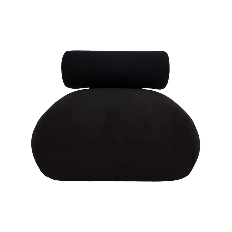 F-SN129-BL Apollo single seater sofa in black suede with black feet