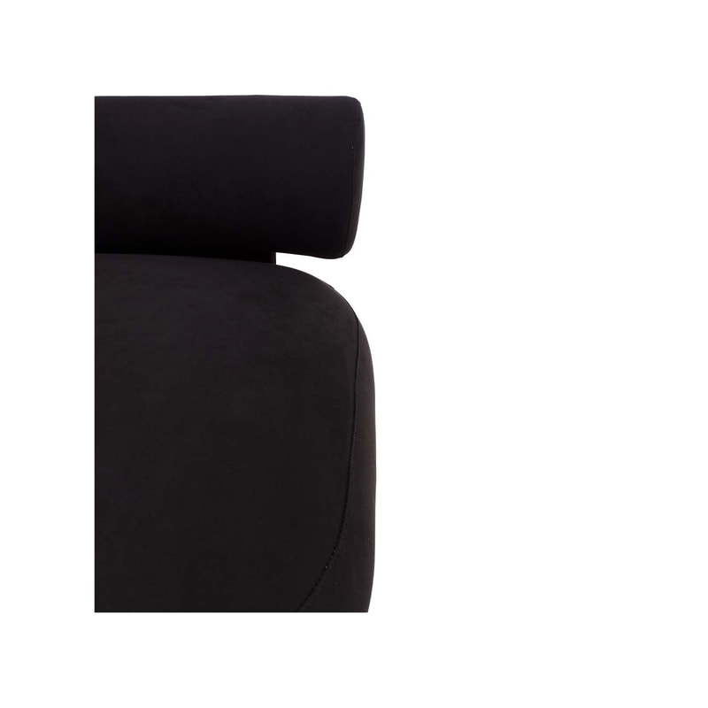 F-SN129-BL Apollo single seater sofa in black suede with black feet