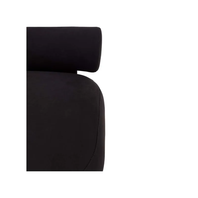 F-SN129-BL Apollo single seater sofa in black suede with black feet