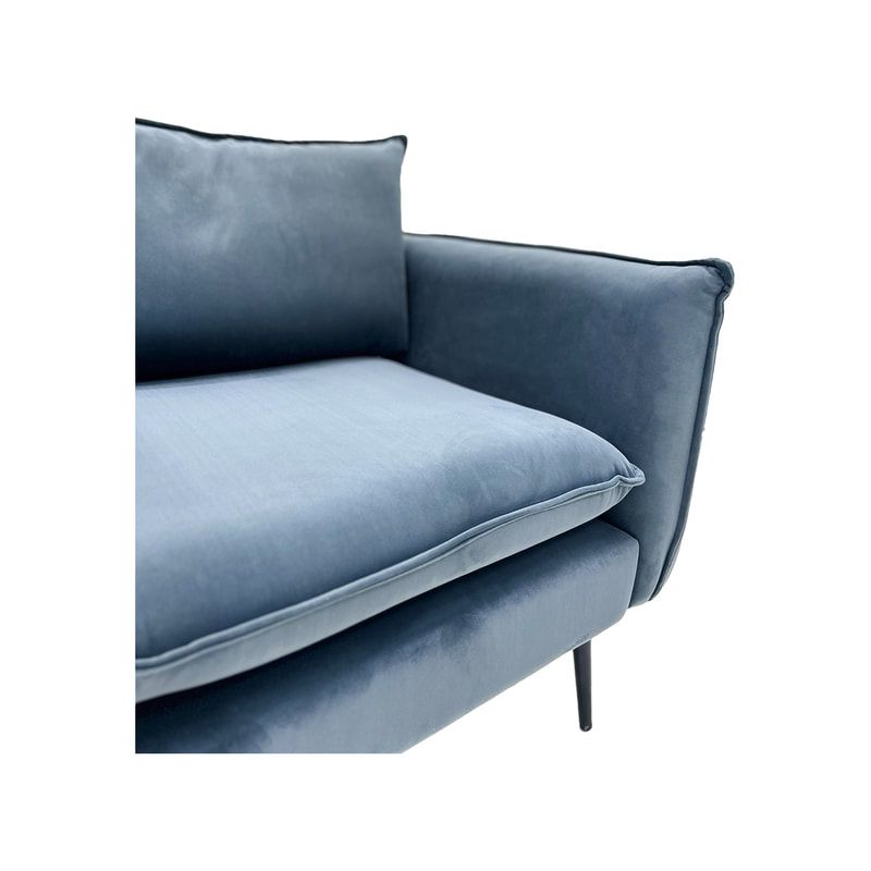 F-SF130-DG Lusso single seater sofa in dark grey velvet with black legs