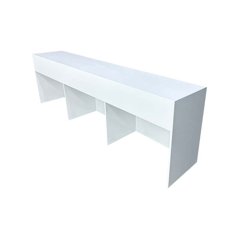 F-SQ101-WH Type 1 signing table in white with an open back