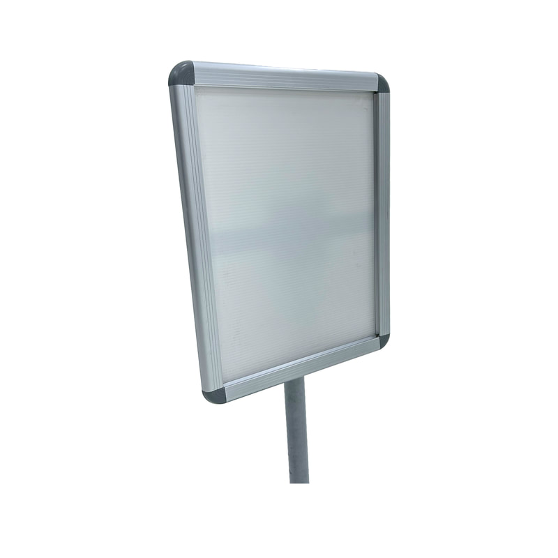 F-SS101-SI Type 1 A3 signage stand in silver with tilt top