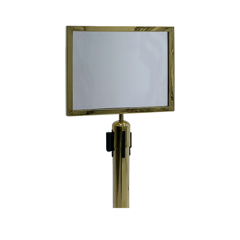 F-SS104-GD Type 3 A3 signage stand in gold with tilt top