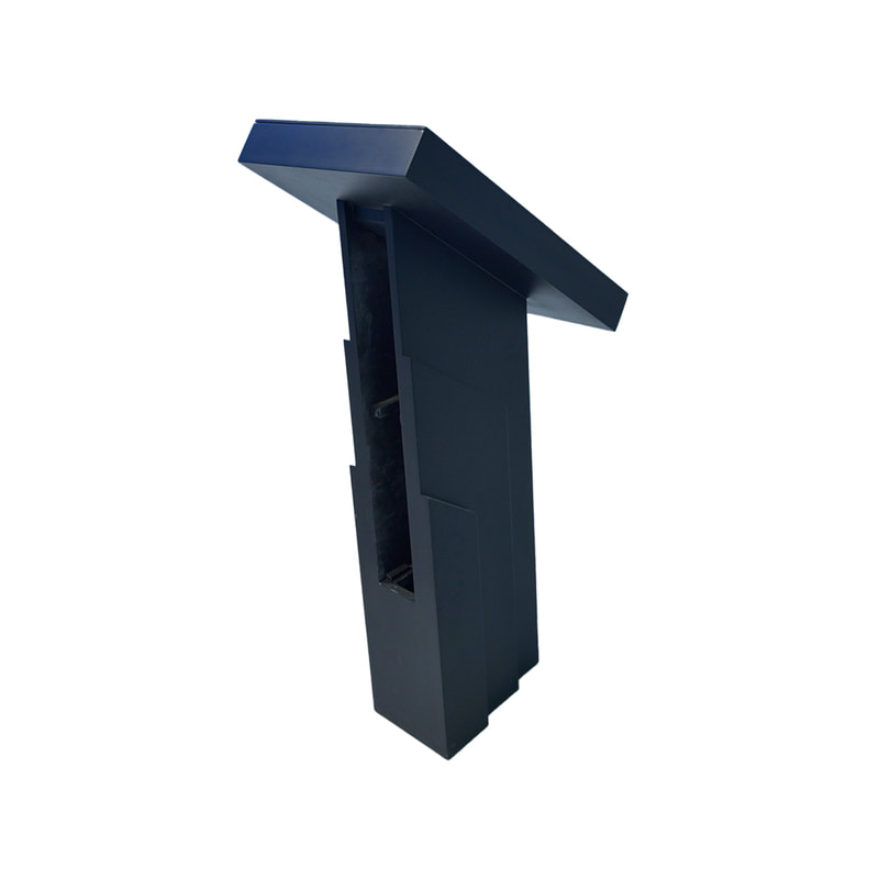 F-SS107-BL Type 2 Ipad Stand for 29 inches touch screen model in black paint 
