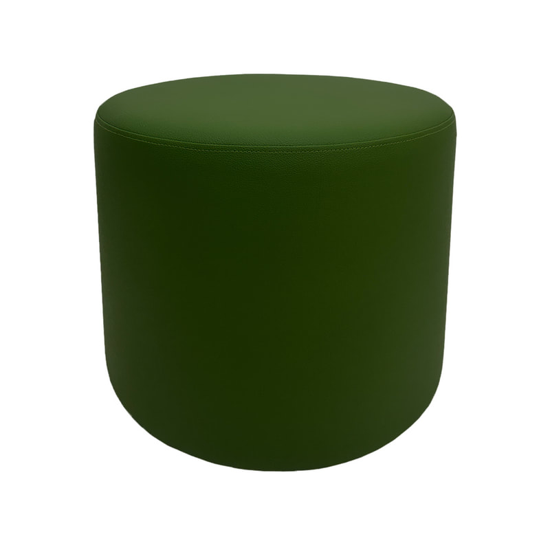 F-ST101-EG Cosmo stool round in emerald green leatherette