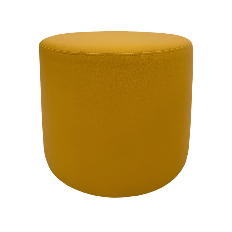 F-ST101-EG Cosmo stool round in mustard yellow leatherette