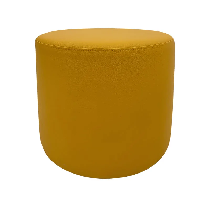 F-ST101-EG Cosmo stool round in mustard yellow leatherette