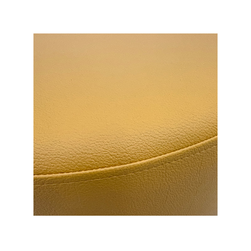 F-ST101-EG Cosmo stool round in mustard yellow leatherette