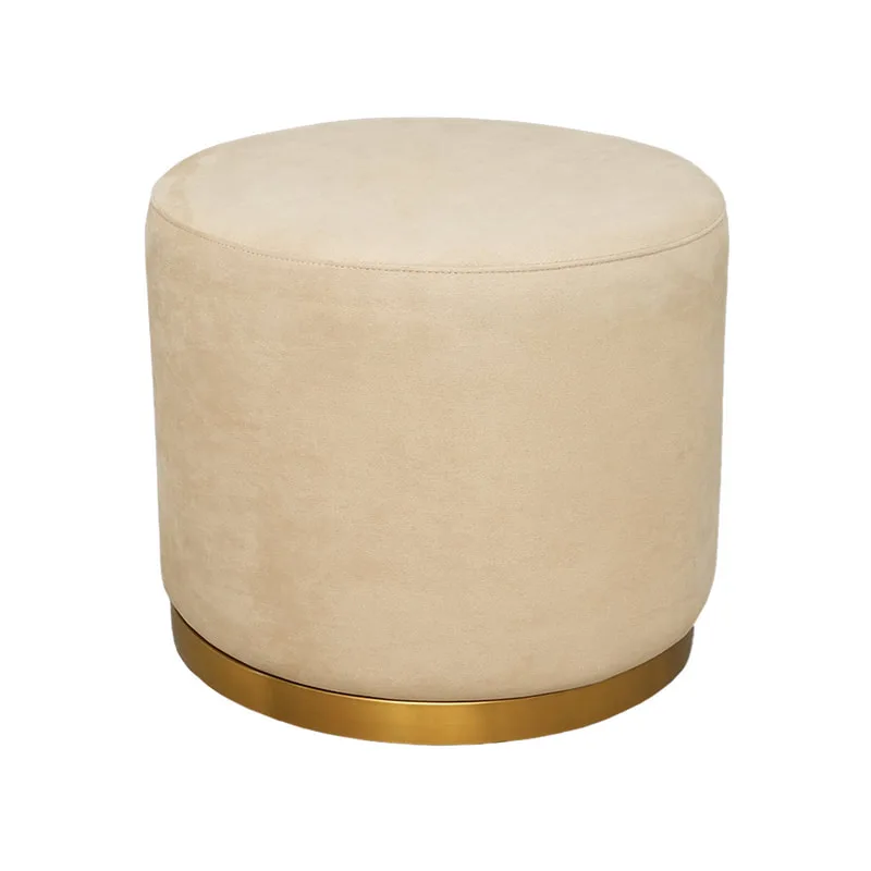 F-ST102-BE Mayfair stool in beige velvet with gold base