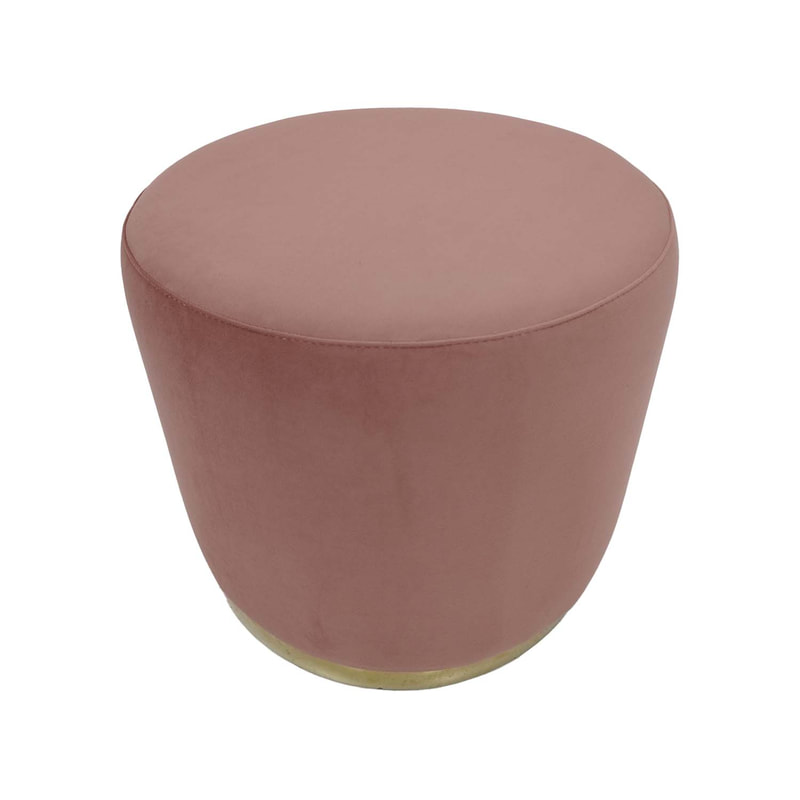 F-ST102-BP Mayfair stool in blush pink velvet with gold base