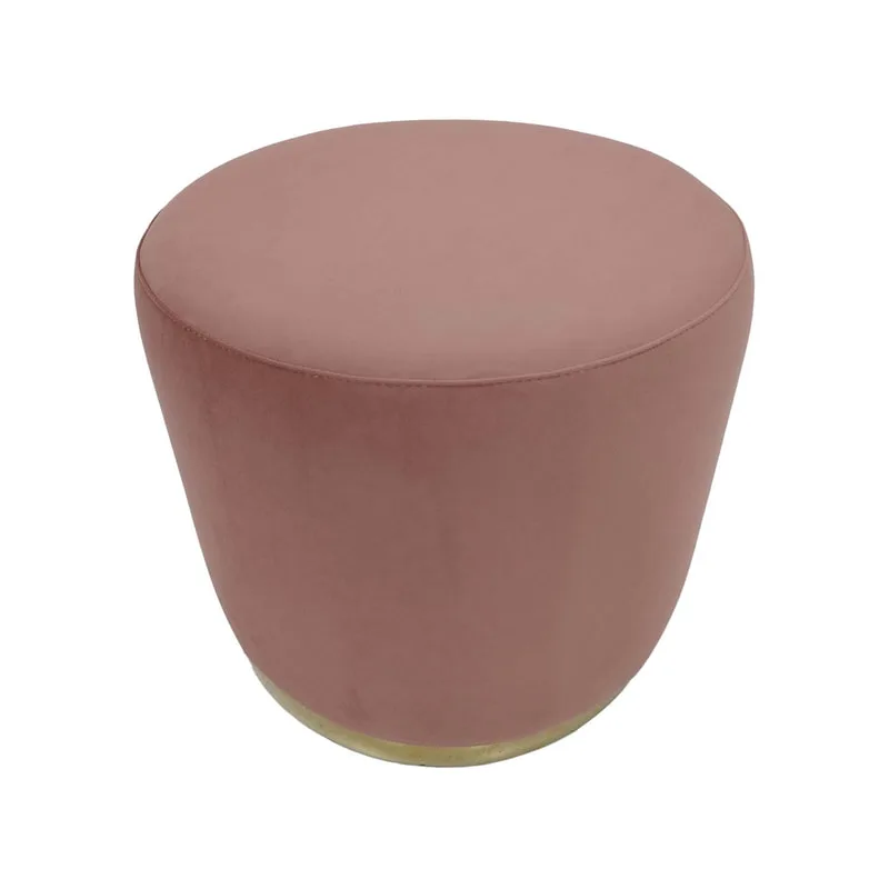 F-ST102-BP Mayfair stool in blush pink velvet with gold base