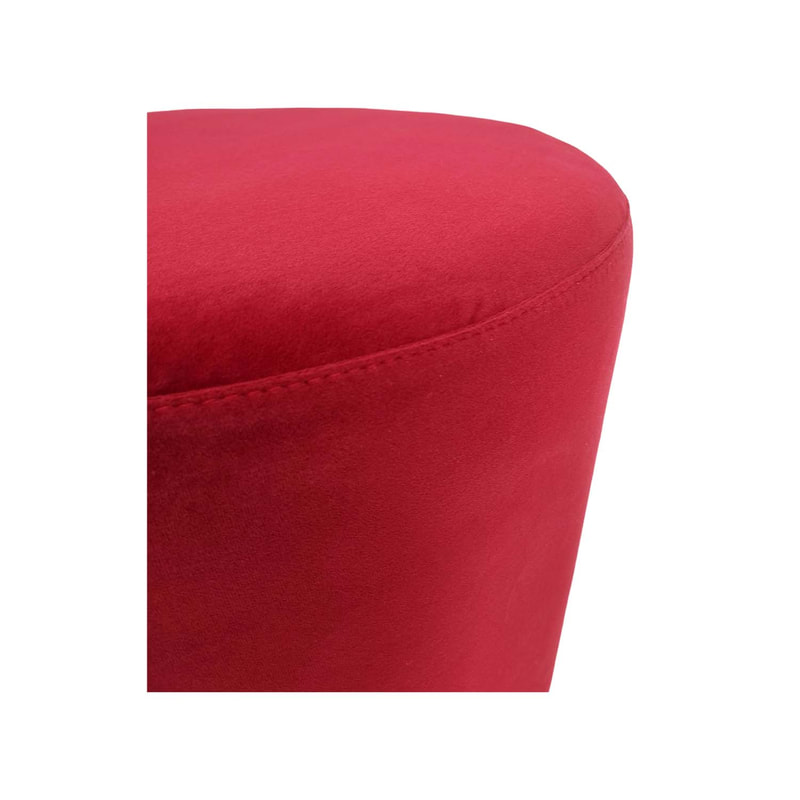 F-ST102-DR Mayfair stool in dark red velvet with gold base