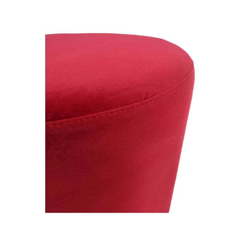 F-ST102-DR Mayfair stool in dark red velvet with gold base