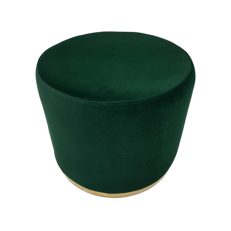 F-ST102-EG Mayfair stool in emerald green velvet with gold base