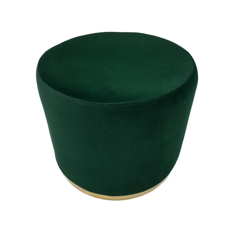 F-ST102-EG Mayfair stool in emerald green velvet with gold base