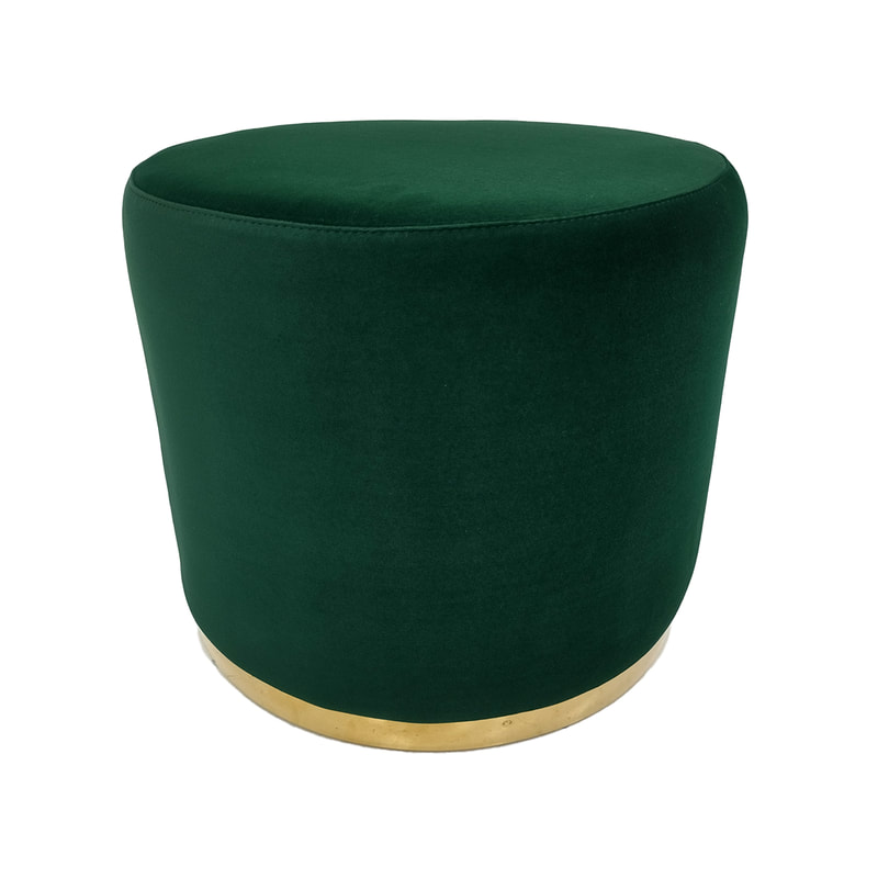 F-ST102-EG Mayfair stool in emerald green velvet with gold base
