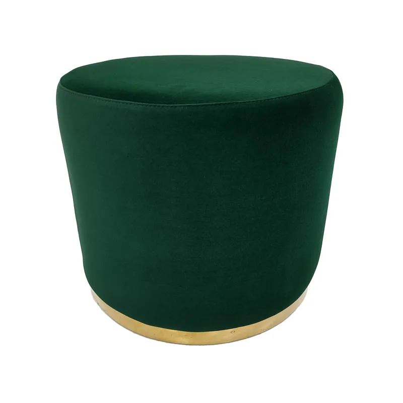 F-ST102-EG Mayfair stool in emerald green velvet with gold base