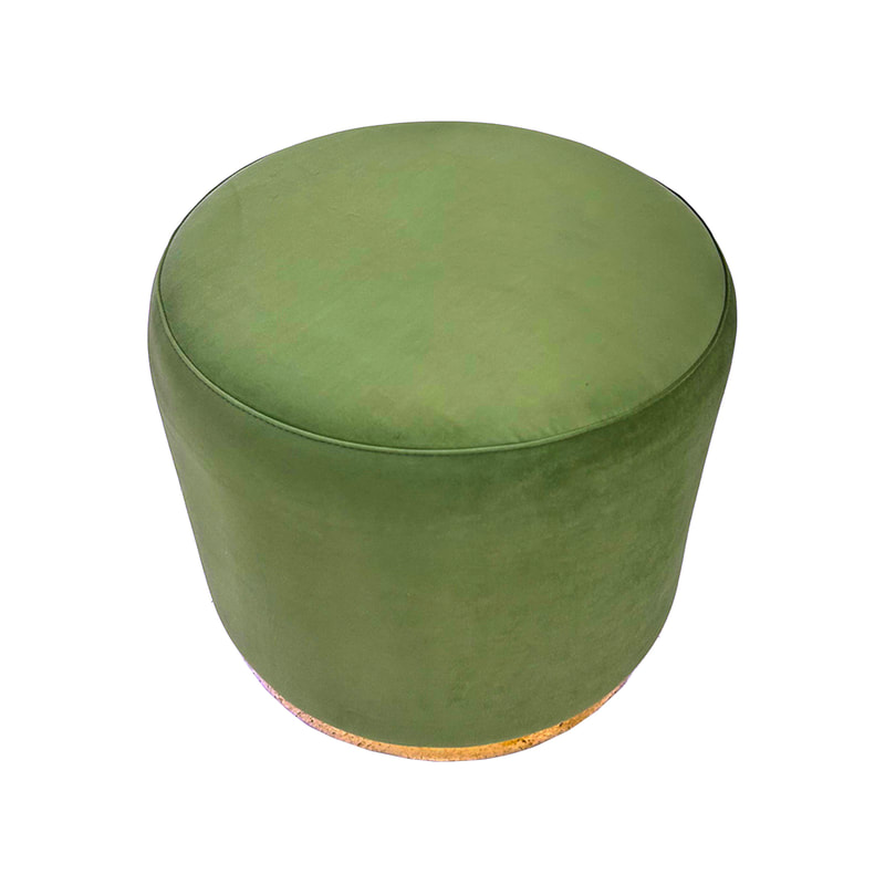 F-ST102-SG Mayfair stool in sage green velvet with gold base