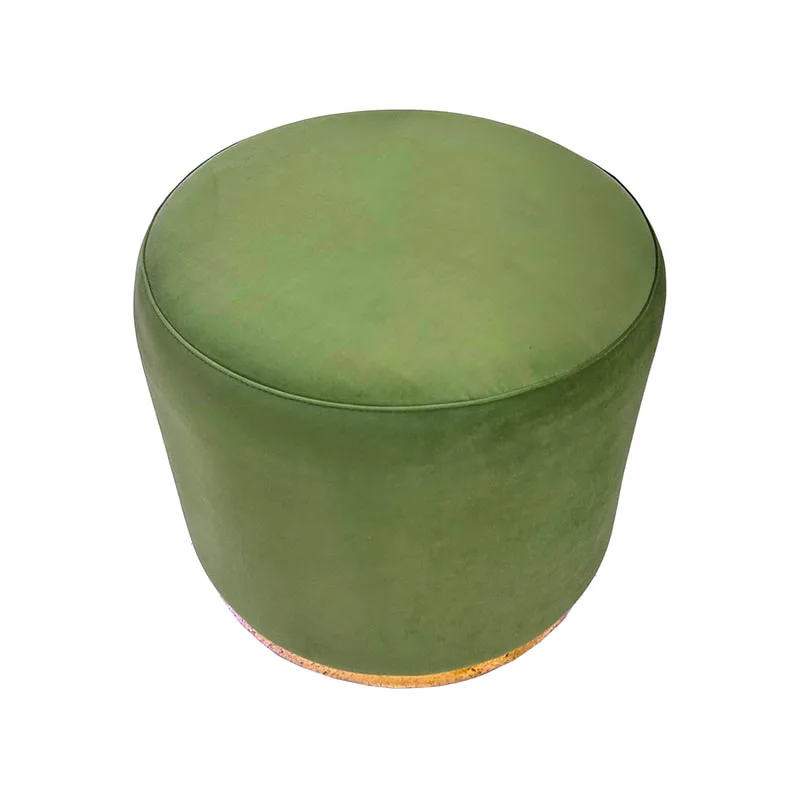 F-ST102-SG Mayfair stool in sage green velvet with gold base