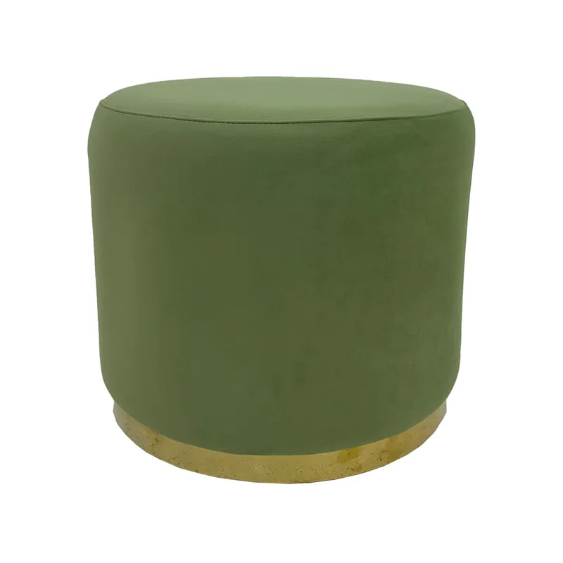 F-ST102-SG Mayfair stool in sage green velvet with gold base