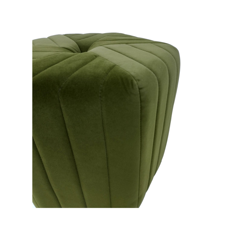 F-ST103-OG Derby stool in olive green velvet with black feet 