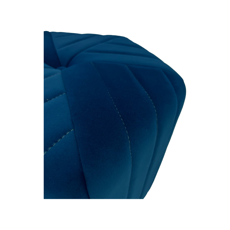 F-ST103-OG Derby stool in teal velvet with black feet 
