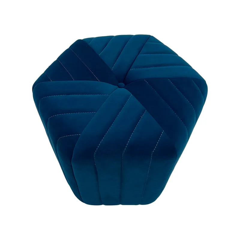 F-ST103-OG Derby stool in teal velvet with black feet 