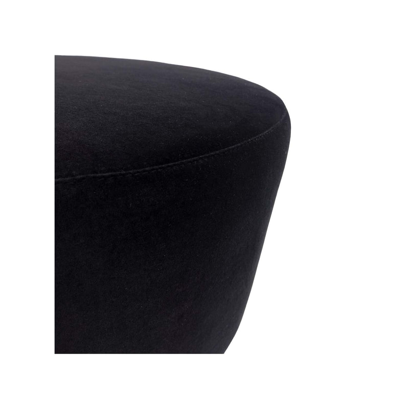 F-ST104-BL Georgette stool in black velvet with gold base
