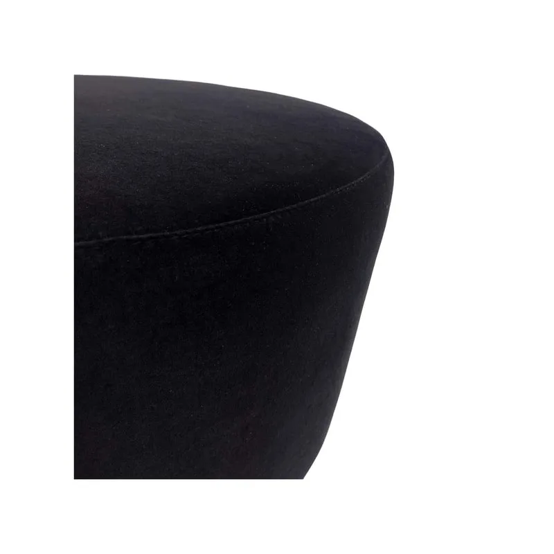F-ST104-BL Georgette stool in black velvet with gold base