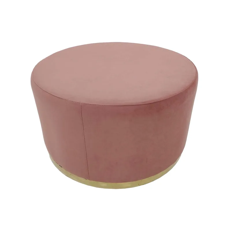 Georgette stool in blush pink velvet with gold base