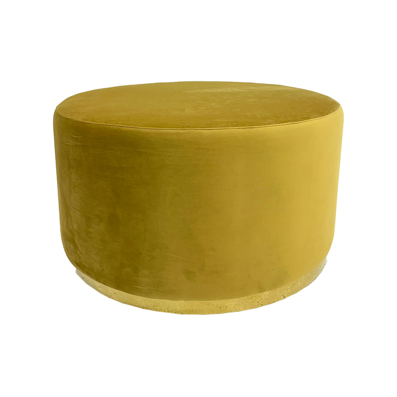 F-ST104-CG Georgette stool in champagne gold velvet with gold base