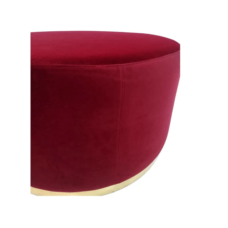 F-ST104-DR Georgette stool in dark red velvet with gold base