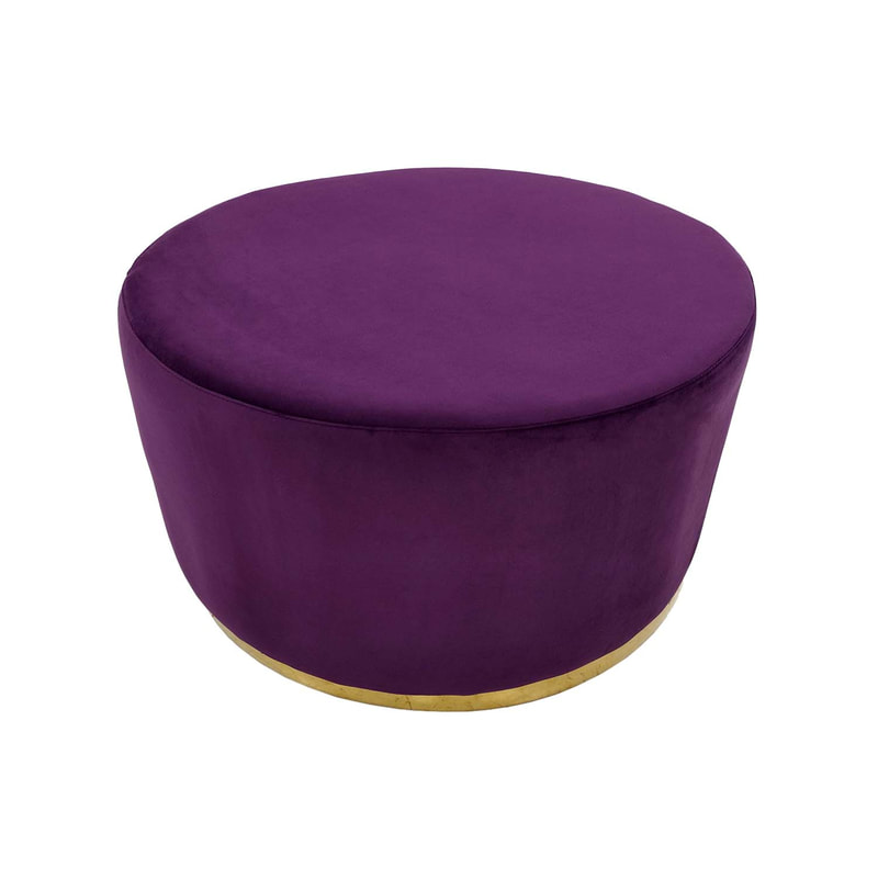 F-ST104-SI Georgette stool in purple velvet with gold base