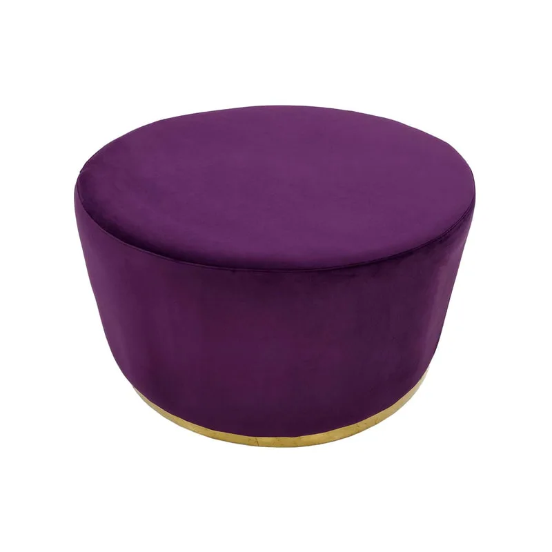 F-ST104-SI Georgette stool in purple velvet with gold base