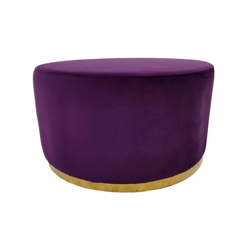 F-ST104-SI Georgette stool in purple velvet with gold base