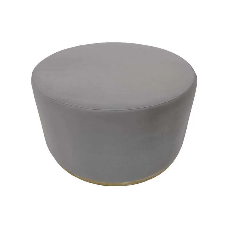 F-ST104-SI Georgette stool in silver grey velvet with silver base