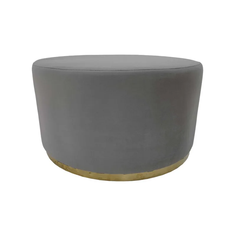 F-ST104-SI Georgette stool in silver grey velvet with silver base
