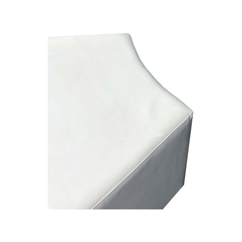 F-ST105-WH Minerva stool curve in white leatherette