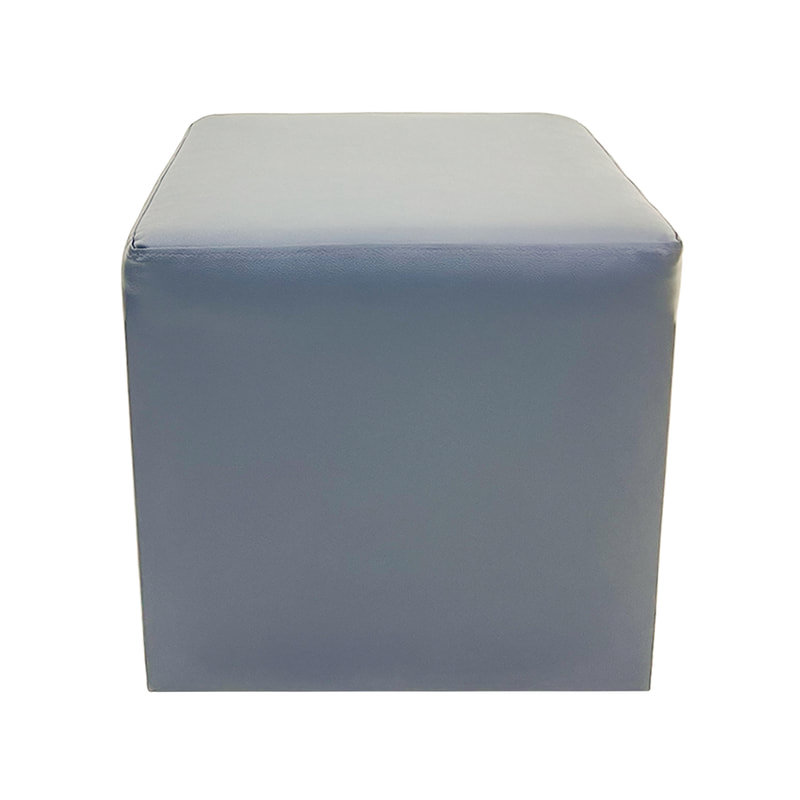 F-ST107-GY Orion stool square in mid grey leatherette