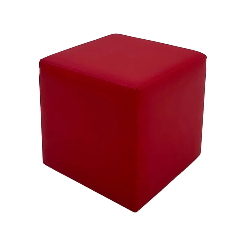 F-ST107-RE Orion stool square in red leatherette