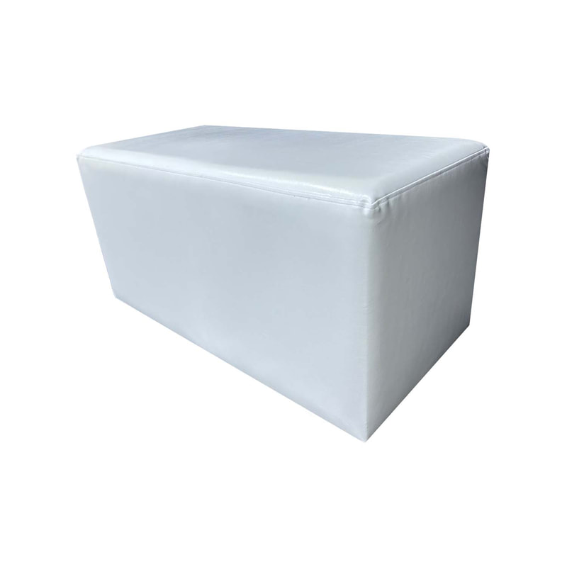 F-ST108-WH Tailop stool rectangular in white leatherette
