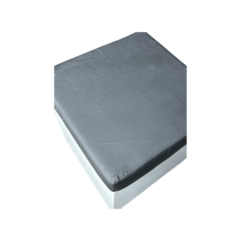 F-ST110-BL Noah stool with white painted base and black seat pad