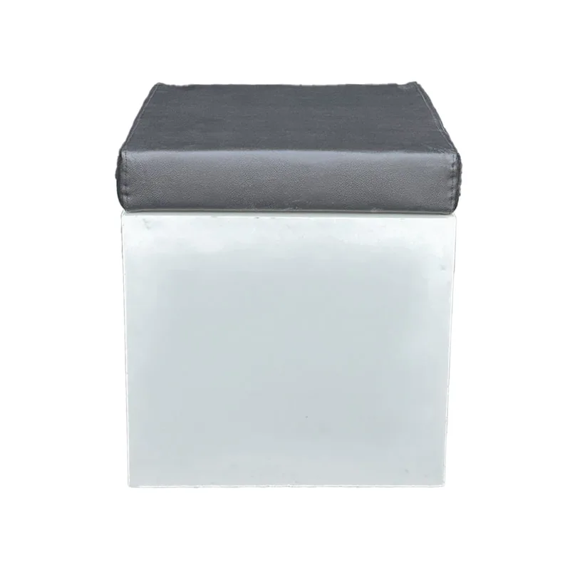 F-ST110-BL Noah stool with white painted base and black seat pad