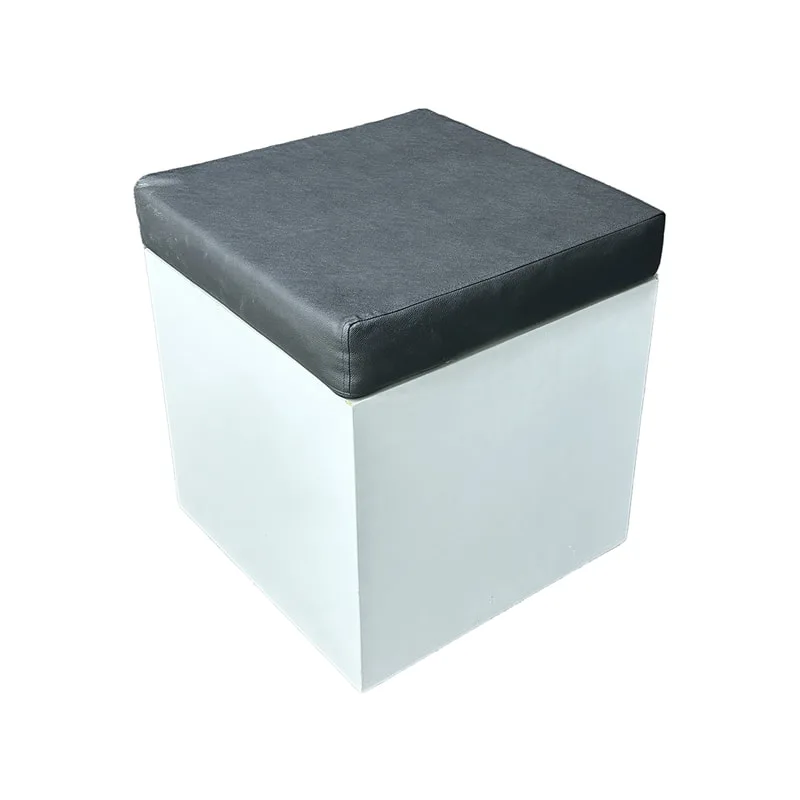 F-ST110-BL Noah stool with white painted base and black seat pad