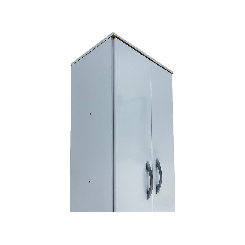 F-SU107-WH Type 7 Shelving Unit with two doors in white