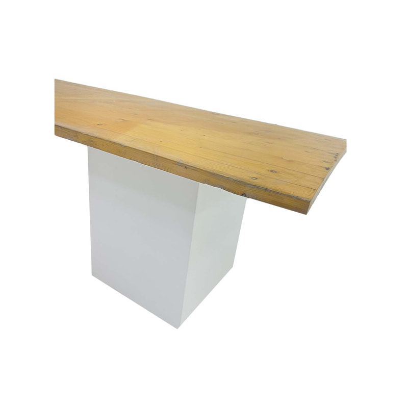 F-TA116-LW Cabra rectangular table in light wooden top with white base plinths